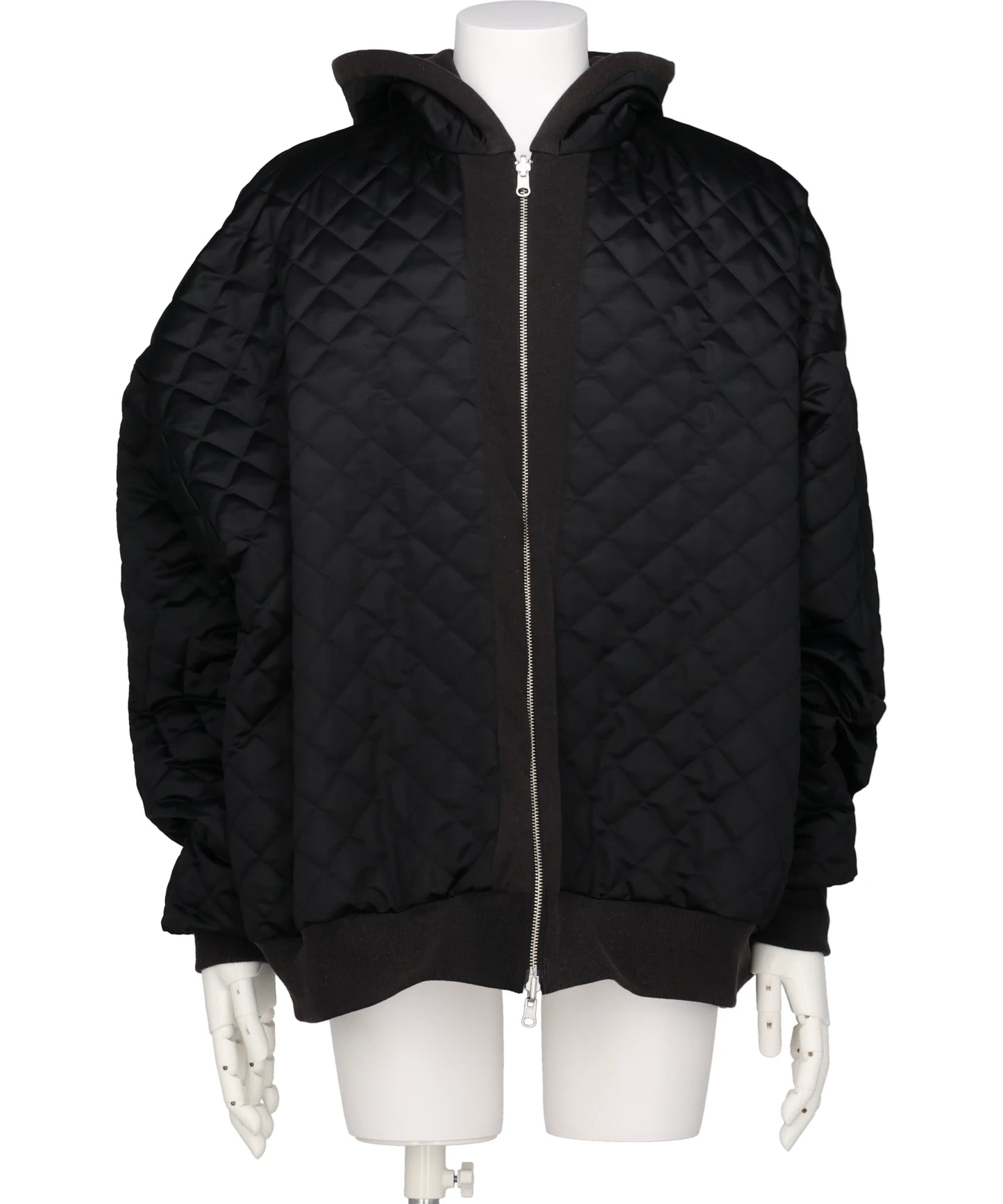 QUILTED SILK LINING HOODIE
