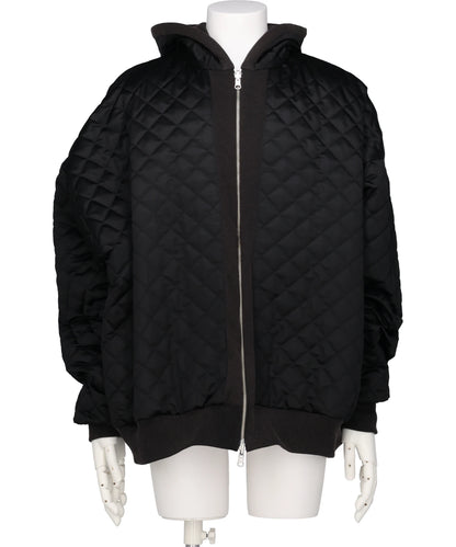 QUILTED SILK LINING HOODIE