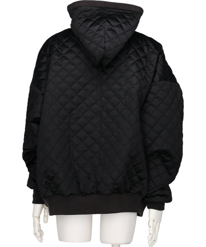 QUILTED SILK LINING HOODIE