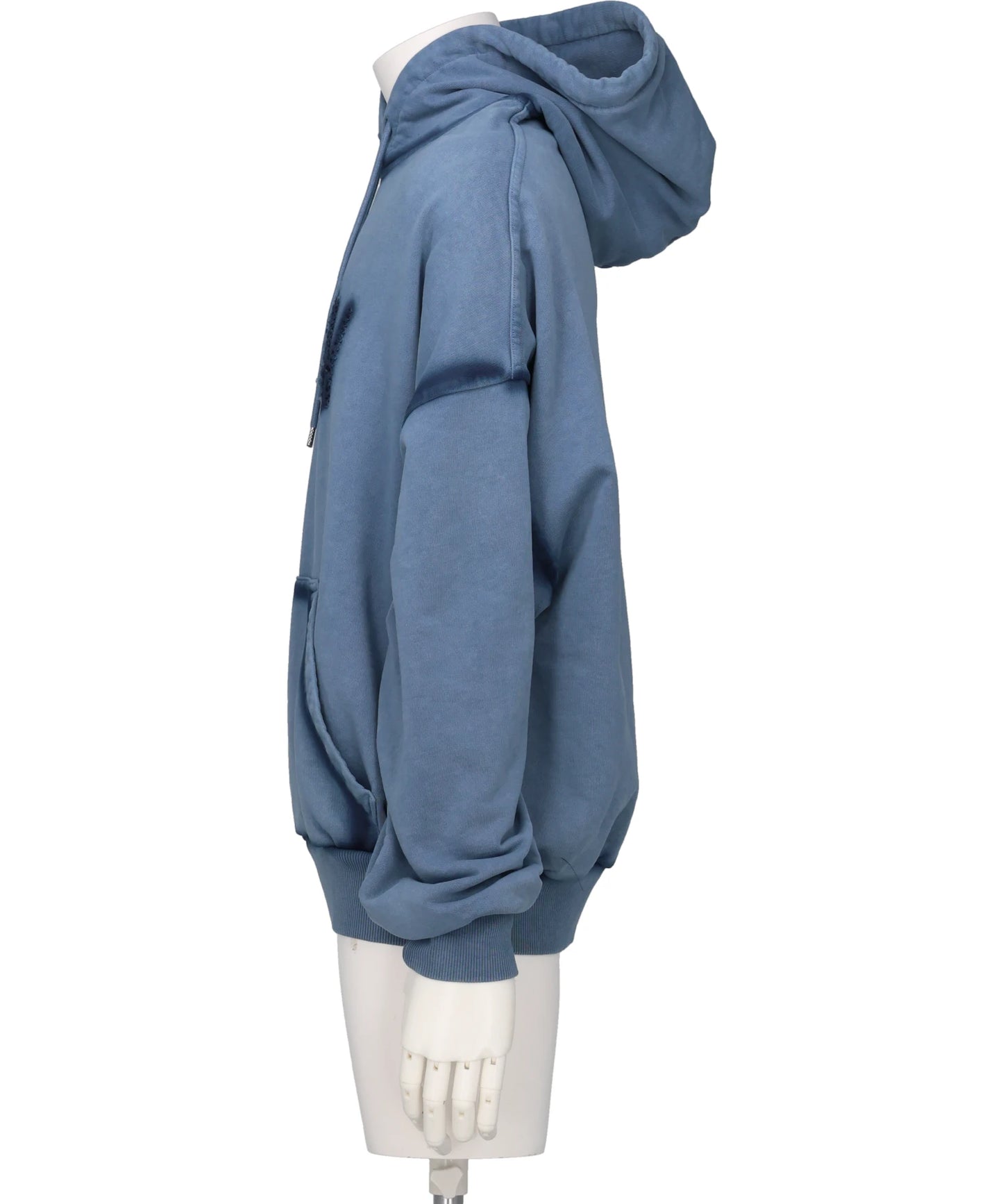 OS SHOULDERLESS HOODIE CUT AV-LOGO BLUE