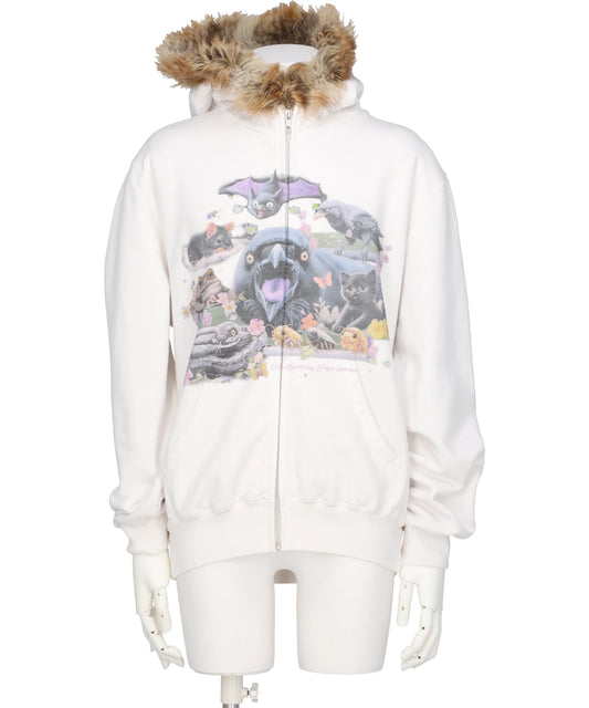 doublet(ダブレット) FURRY COLLAR ZIP-UP HOODIE