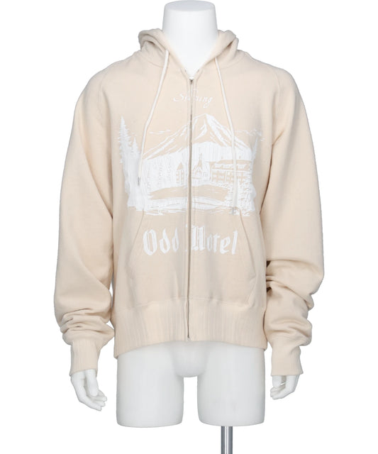 DAIRIKU（ダイリク）"ODD HOTEL" SILK-COTTON ZIP UP HOODIE
