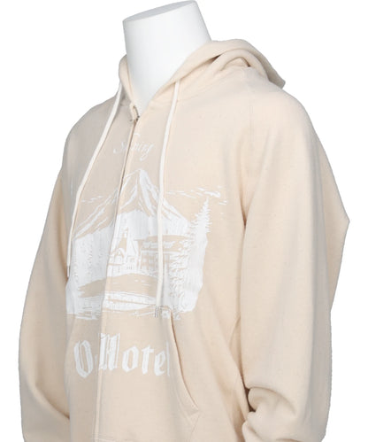 "ODD HOTEL" SILK-COTTON ZIP UP HOODIE
