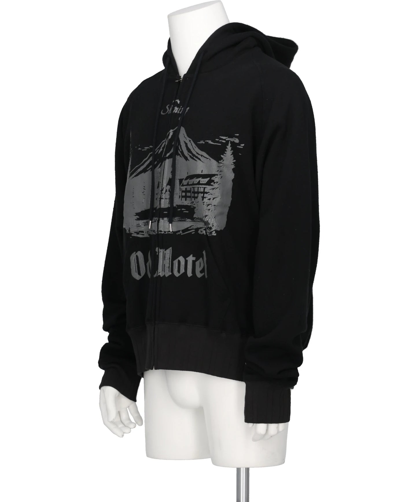 "ODD HOTEL" SILK-COTTON ZIP UP HOODIE
