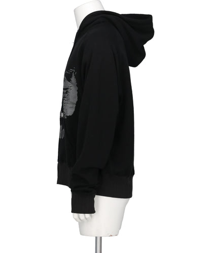 "ODD HOTEL" SILK-COTTON ZIP UP HOODIE