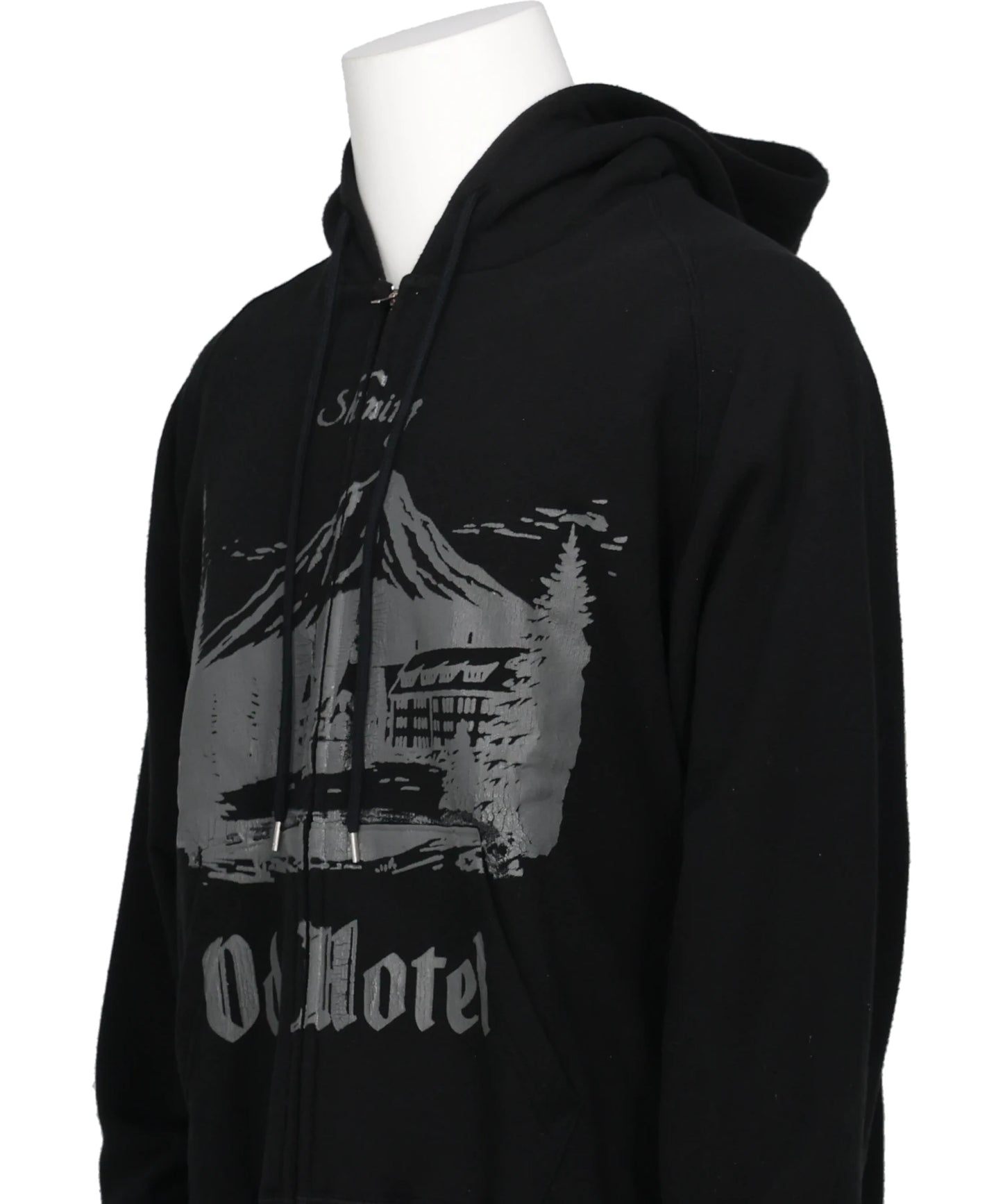 "ODD HOTEL" SILK-COTTON ZIP UP HOODIE
