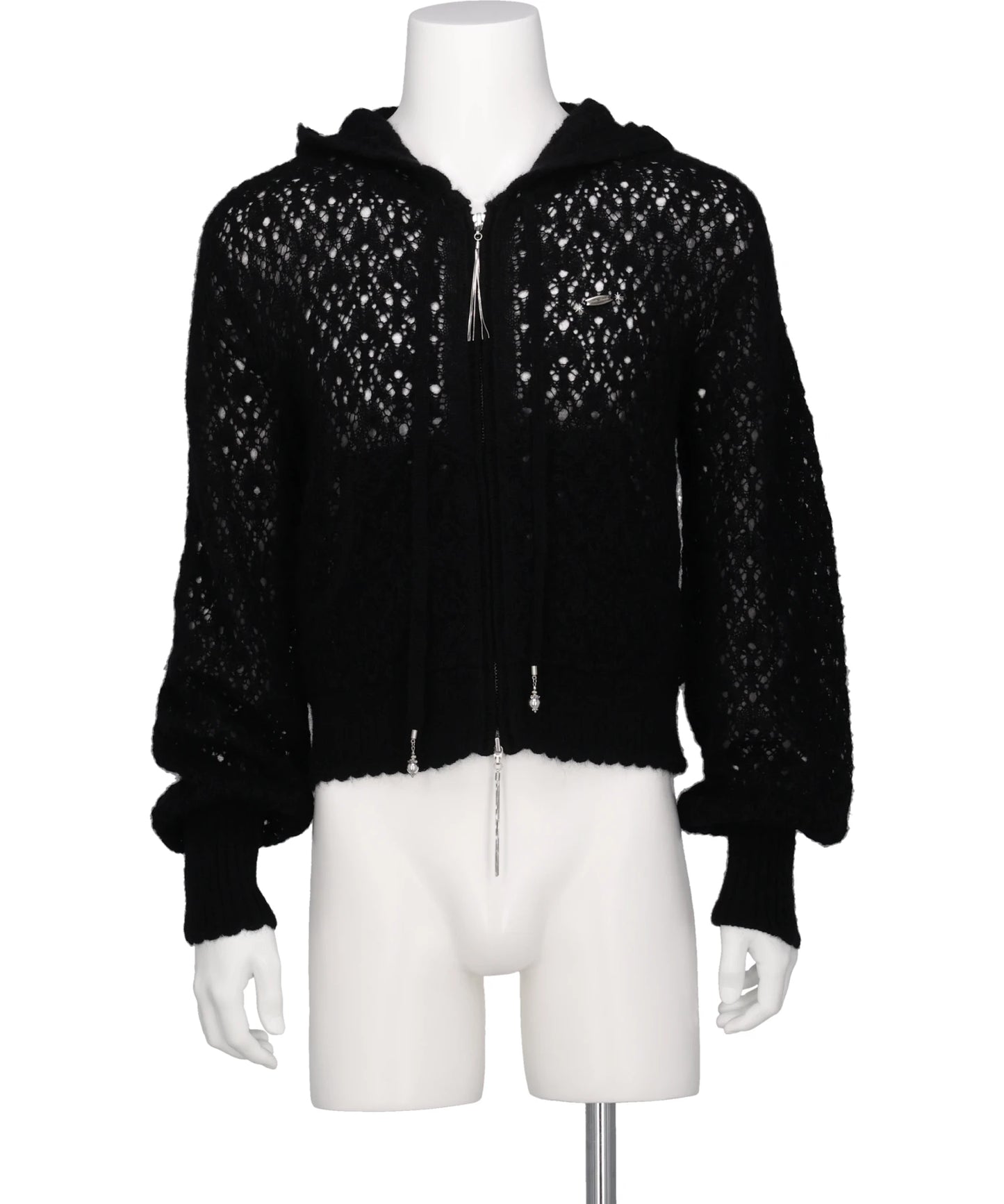 MOHAIR LACE KNIT HOODIE
