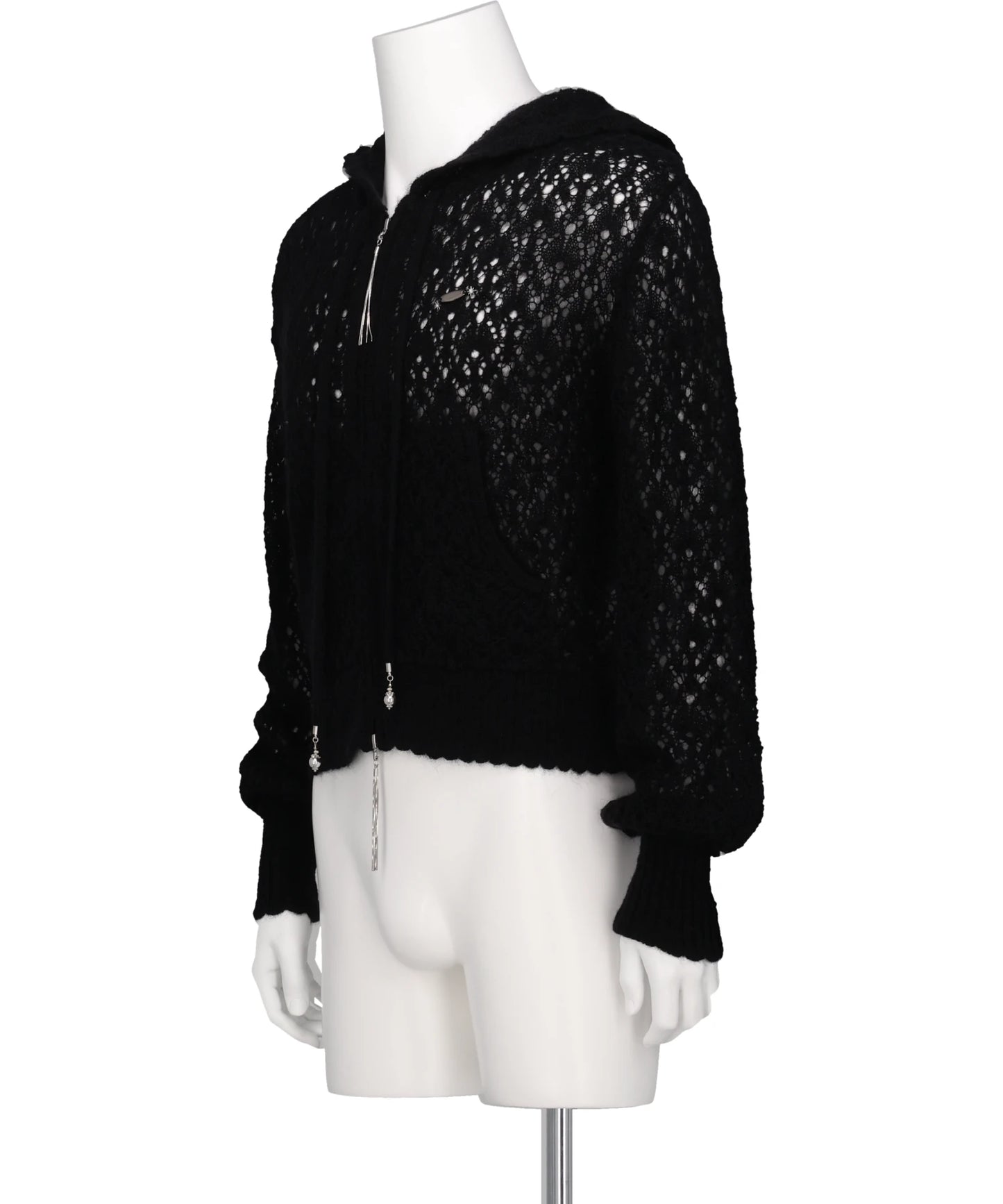 MOHAIR LACE KNIT HOODIE