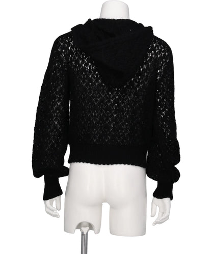 MOHAIR LACE KNIT HOODIE