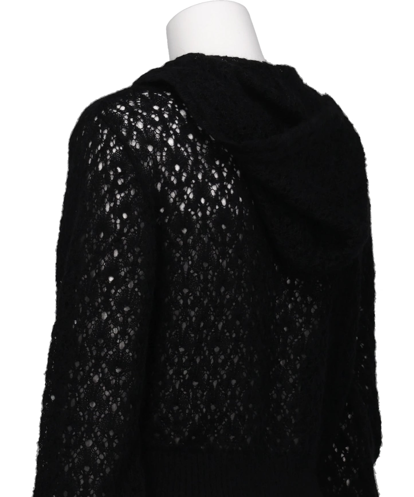 MOHAIR LACE KNIT HOODIE