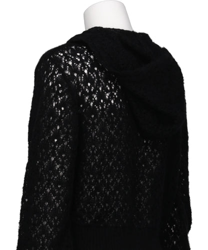 MOHAIR LACE KNIT HOODIE