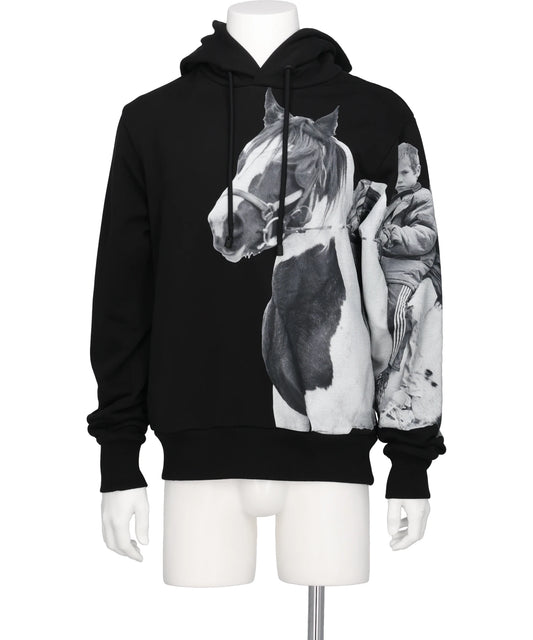 BOXY PONY KID PRINT HOODIE
