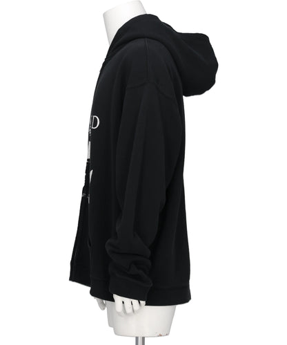 "DISTORTED GIRL"ZIP HOODIE T/C