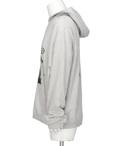 "DISTORTED GIRL"ZIP HOODIE T/C