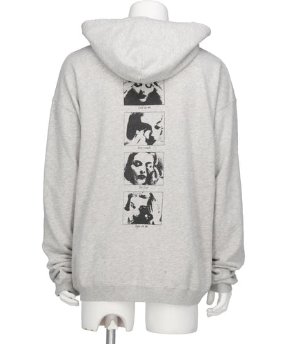 "DISTORTED GIRL"ZIP HOODIE T/C