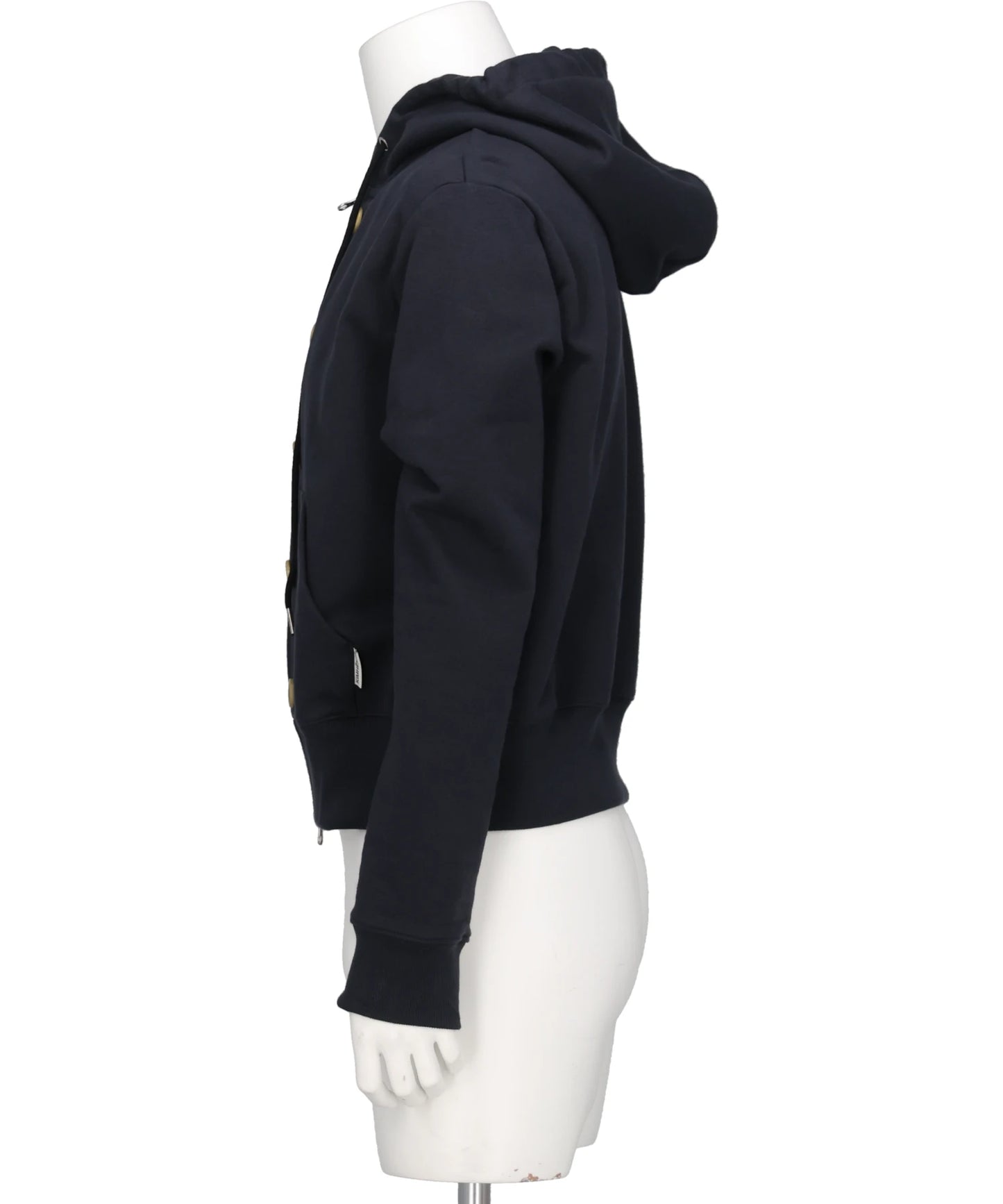 ASH BUTTON ZIP-UP HOODIE
