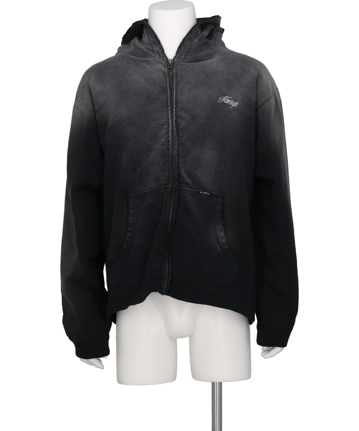 KAMIYA(カミヤ)"GREATNESS ACT-COOL"EMBROIDERED ZIP HOODIE