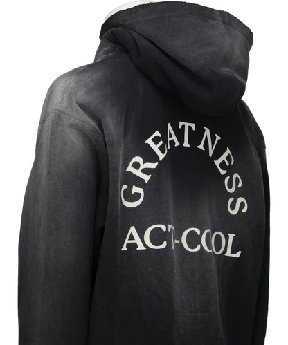 "GREATNESS ACT-COOL"EMBROIDERED ZIP HOODIE