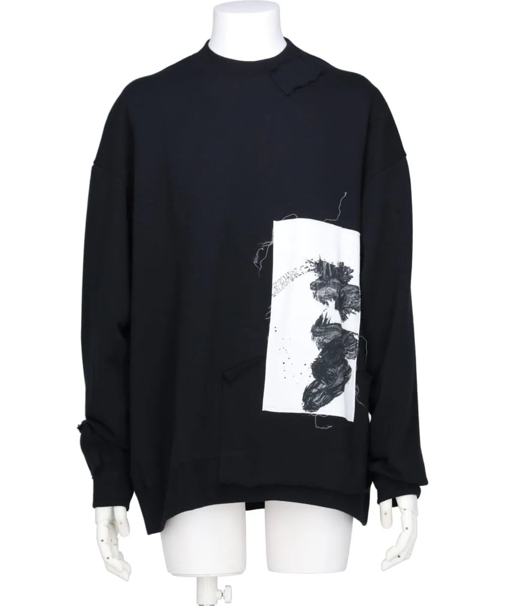 ALMOSTBLACKE~YUICHI INOUE REMAKE PRINT SWEAT