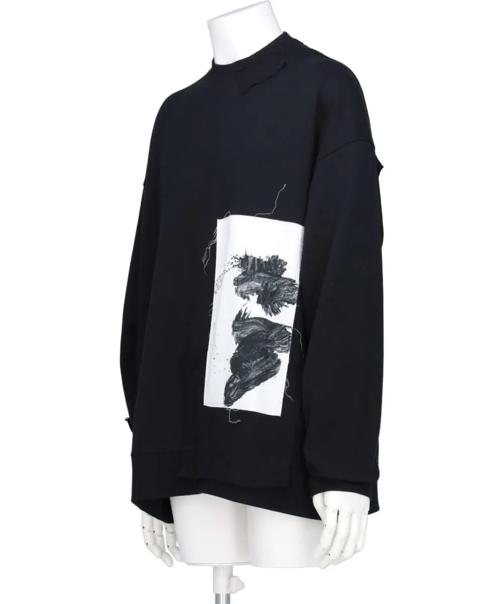 ALMOSTBLACKE~YUICHI INOUE REMAKE PRINT SWEAT