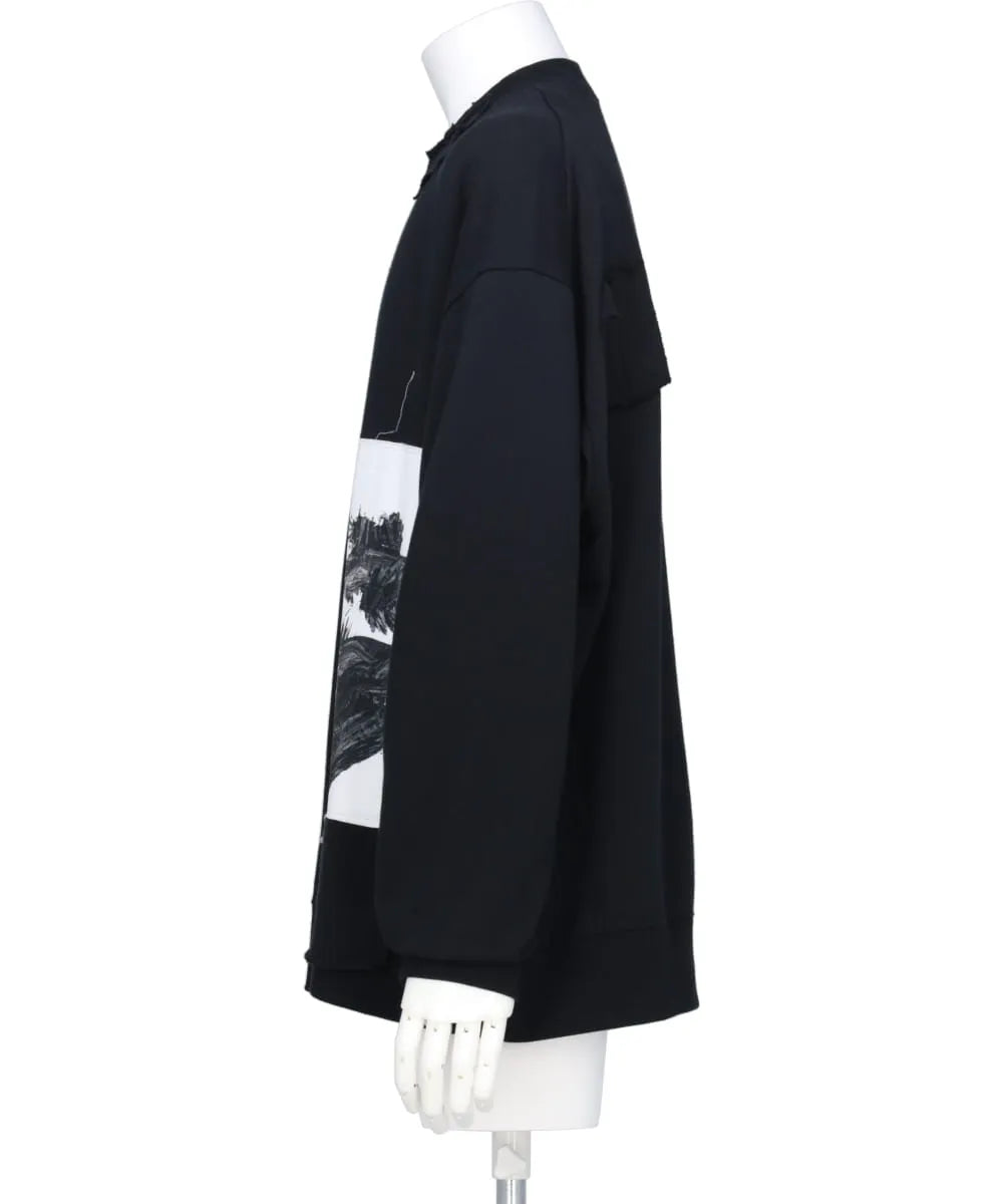 ALMOSTBLACKE~YUICHI INOUE REMAKE PRINT SWEAT