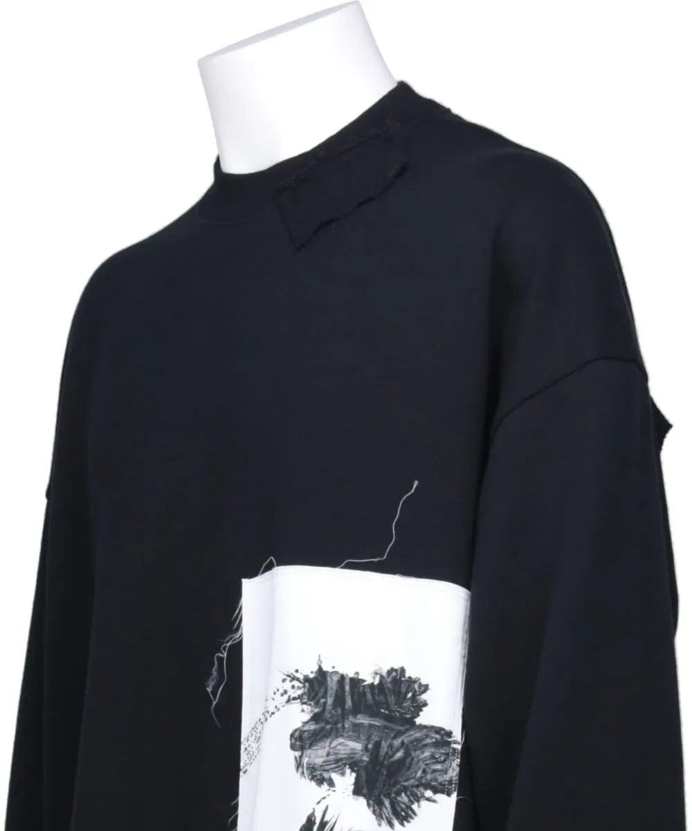 ALMOSTBLACKE~YUICHI INOUE REMAKE PRINT SWEAT