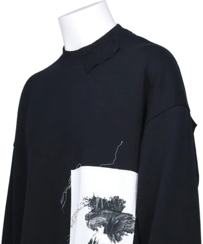 ALMOSTBLACKE~YUICHI INOUE REMAKE PRINT SWEAT