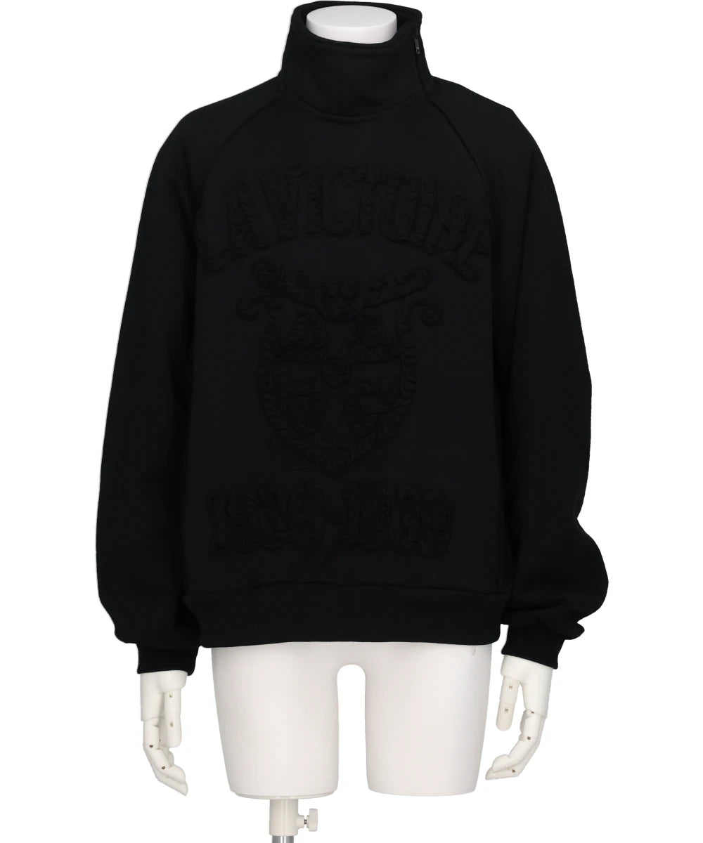 TAPE EMBROIDERY JERSEY SWEAT SHIRT