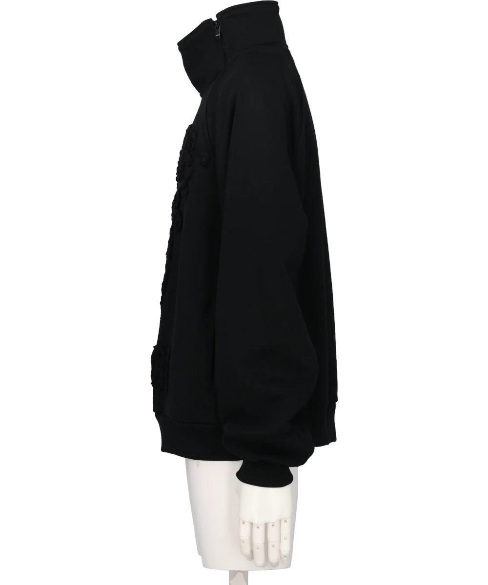 TAPE EMBROIDERY JERSEY SWEAT SHIRT