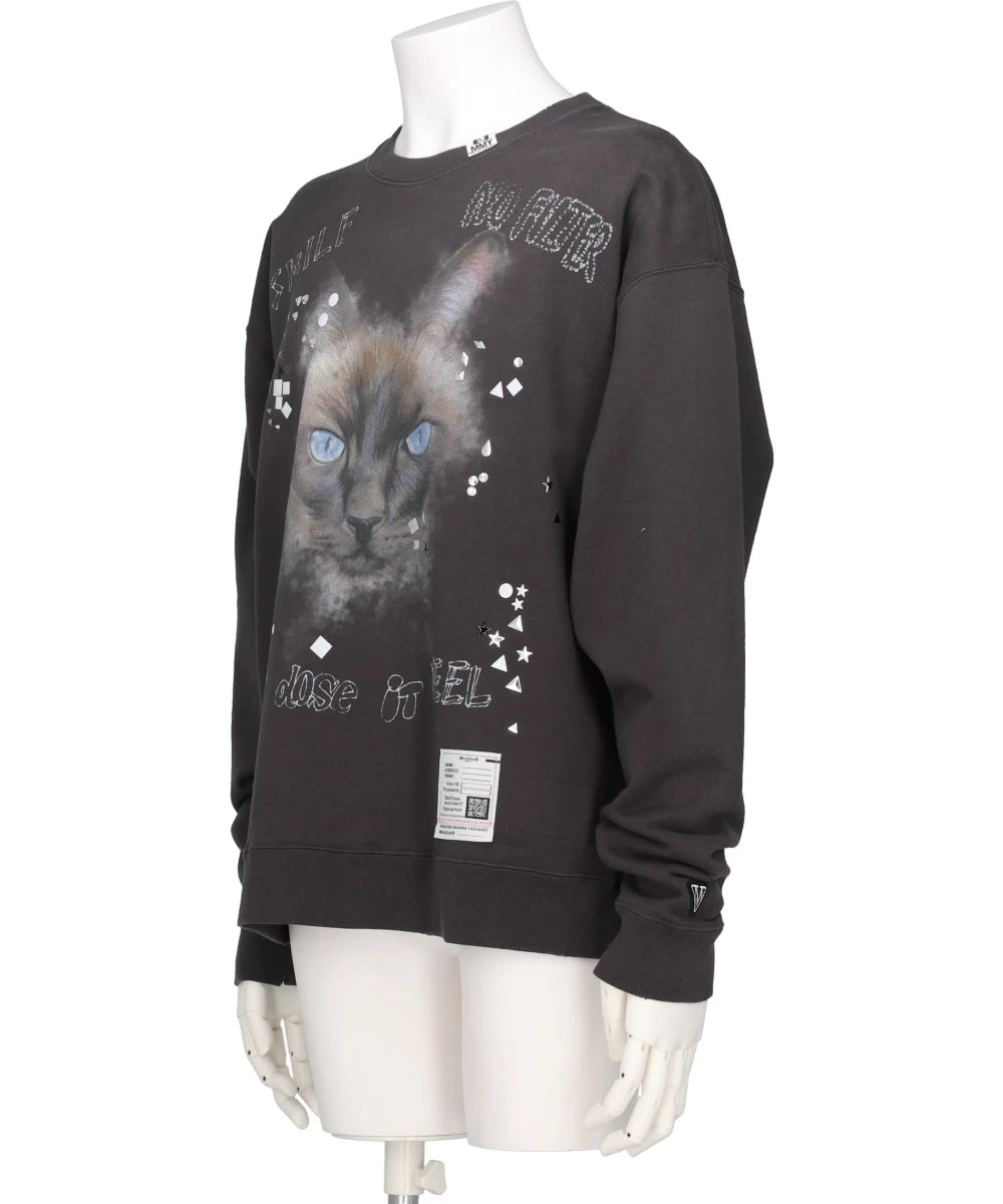 EMBELLISHED DISTRESSED PULLOVER