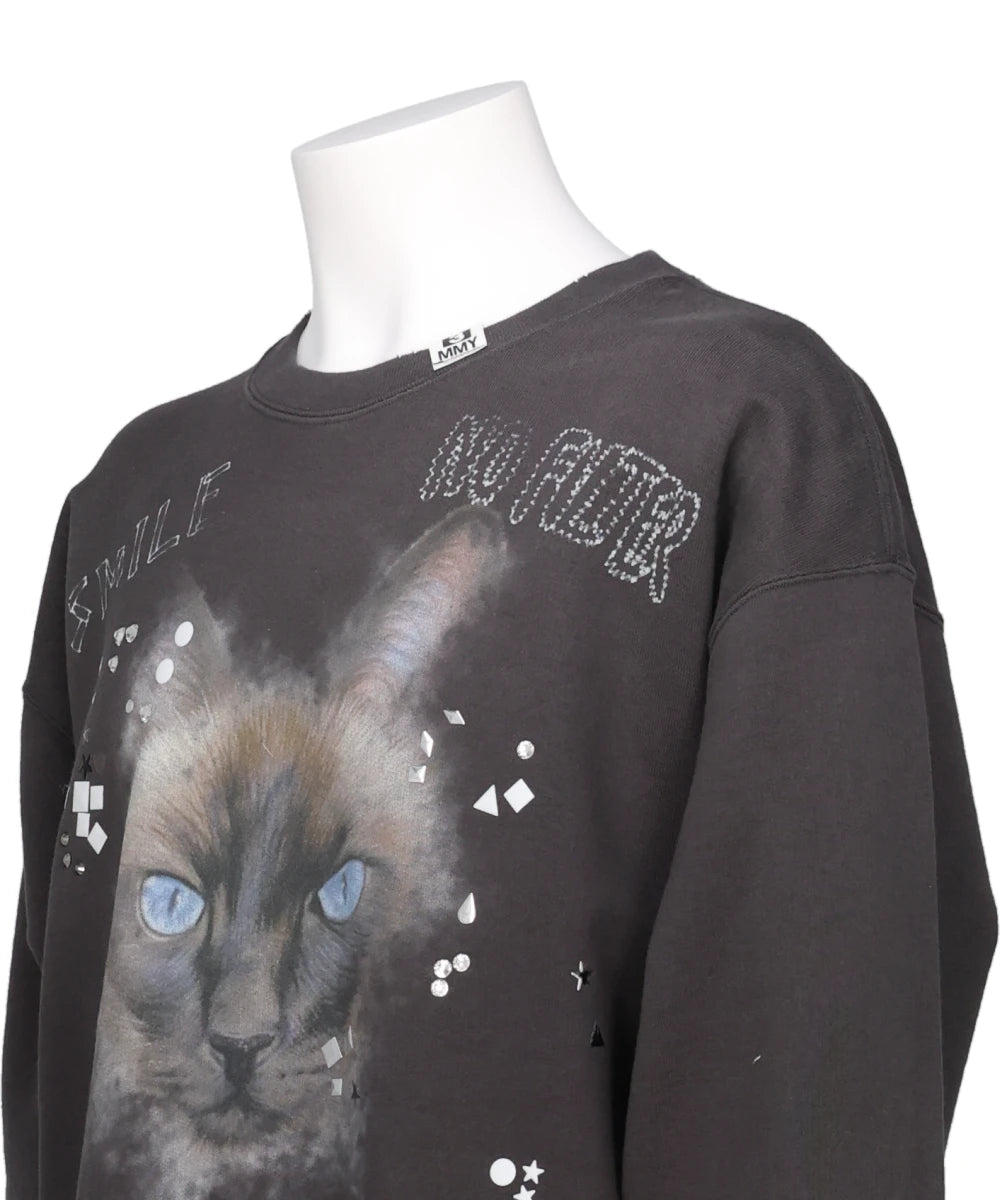 EMBELLISHED DISTRESSED PULLOVER