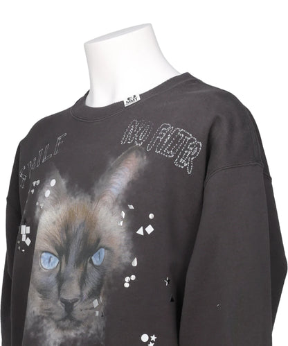 EMBELLISHED DISTRESSED PULLOVER