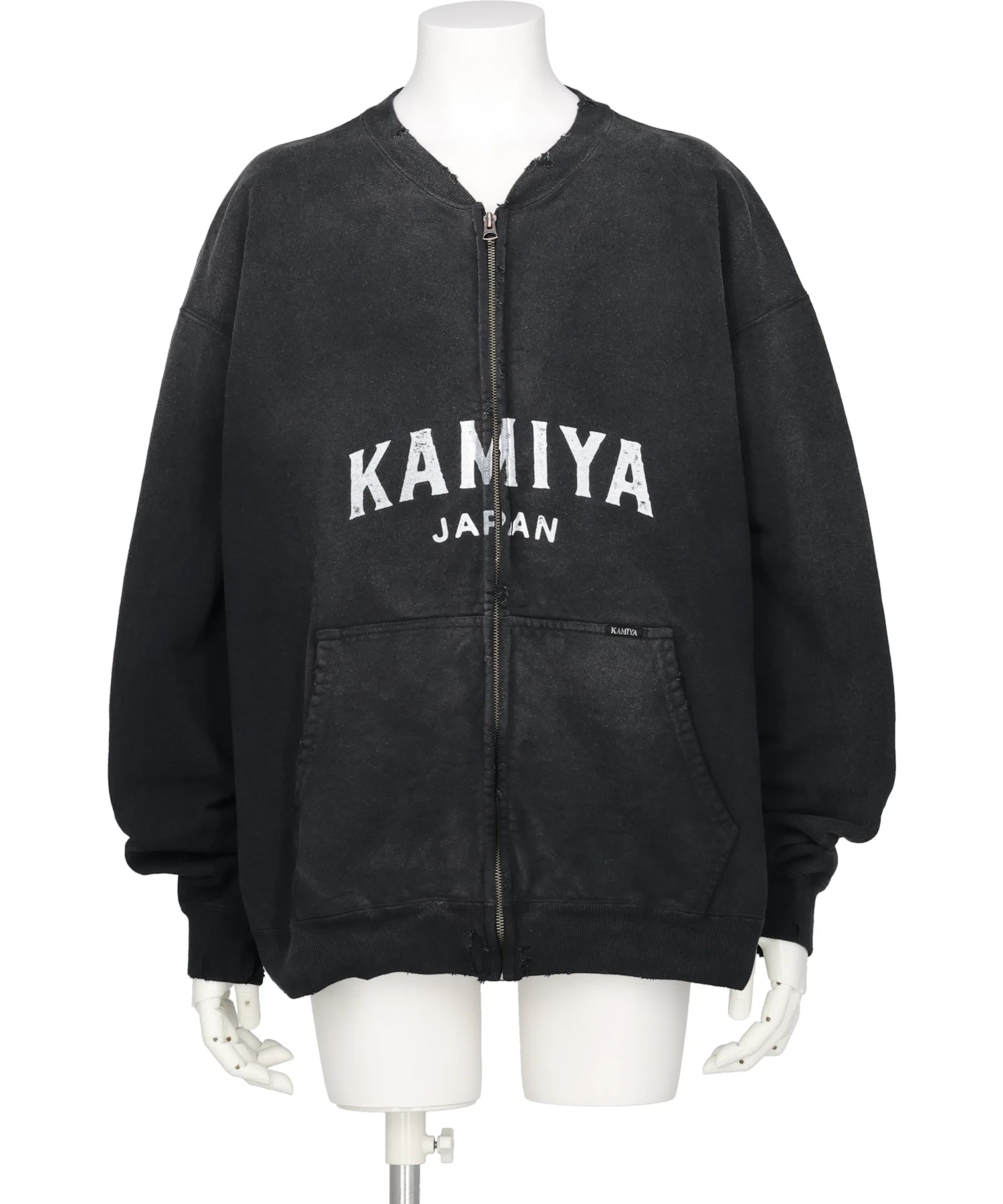 KAMIYA(カミヤ)“KAMIYA LOGO” DISTRESSED ZIPSWEAT JACKET