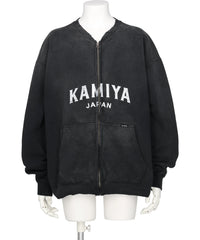 KAMIYA(カミヤ)“KAMIYA LOGO” DISTRESSED ZIPSWEAT JACKET