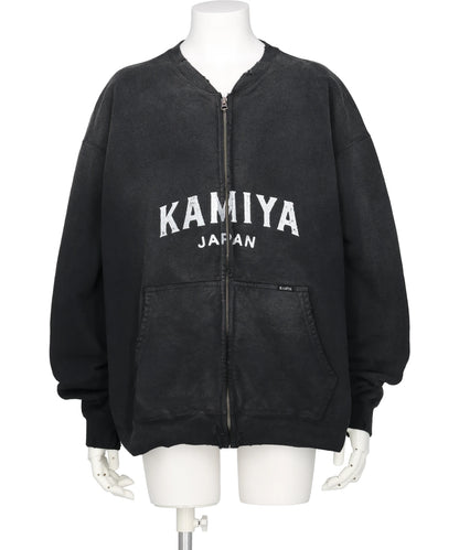 KAMIYA(カミヤ)“KAMIYA LOGO” DISTRESSED ZIPSWEAT JACKET