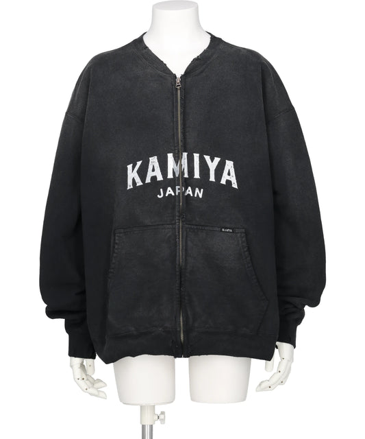 KAMIYA(カミヤ)“KAMIYA LOGO” DISTRESSED ZIPSWEAT JACKET