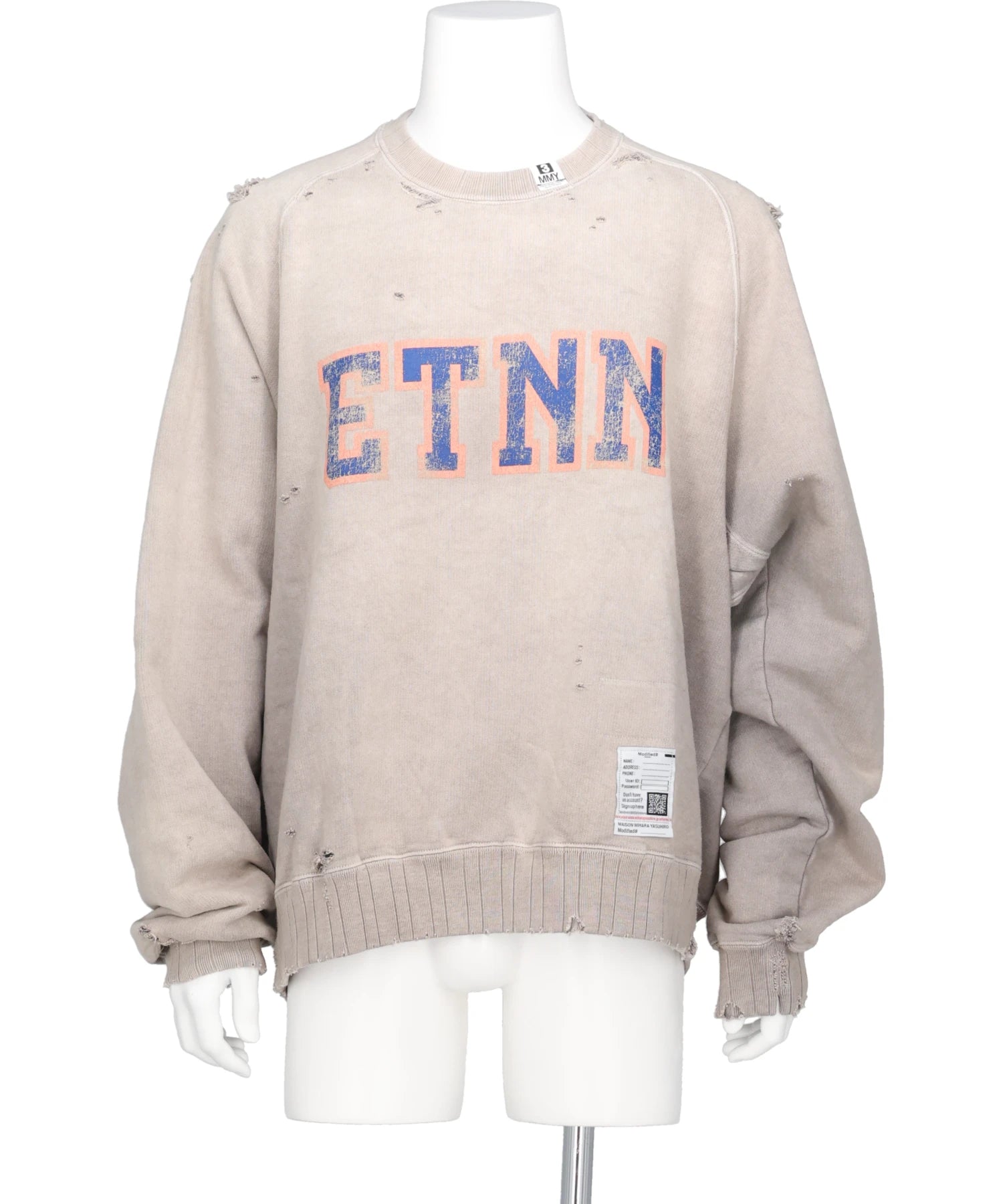 Maison MIHARA YASUHIRO(メゾンミハラヤスヒロ) 2026AW SUN FADED SWEAT PULLOVER J17PO723