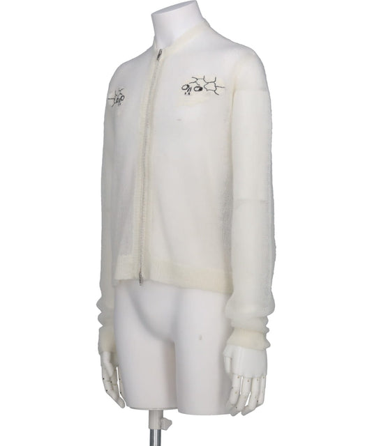 "SKUL" MOHAIR SHORT ZIP UP CARDIGAN