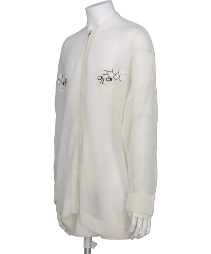 "SKUL" MOHAIR ZIP UP CARDIGAN