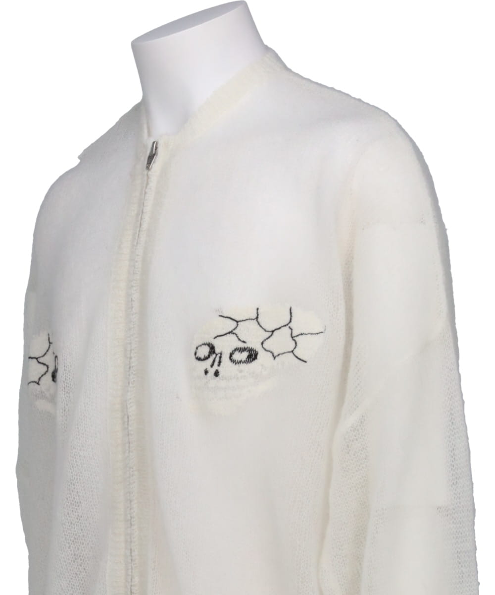 "SKUL" MOHAIR ZIP UP CARDIGAN