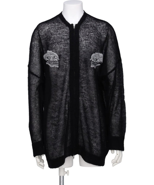 "SKUL" MOHAIR ZIP UP CARDIGAN