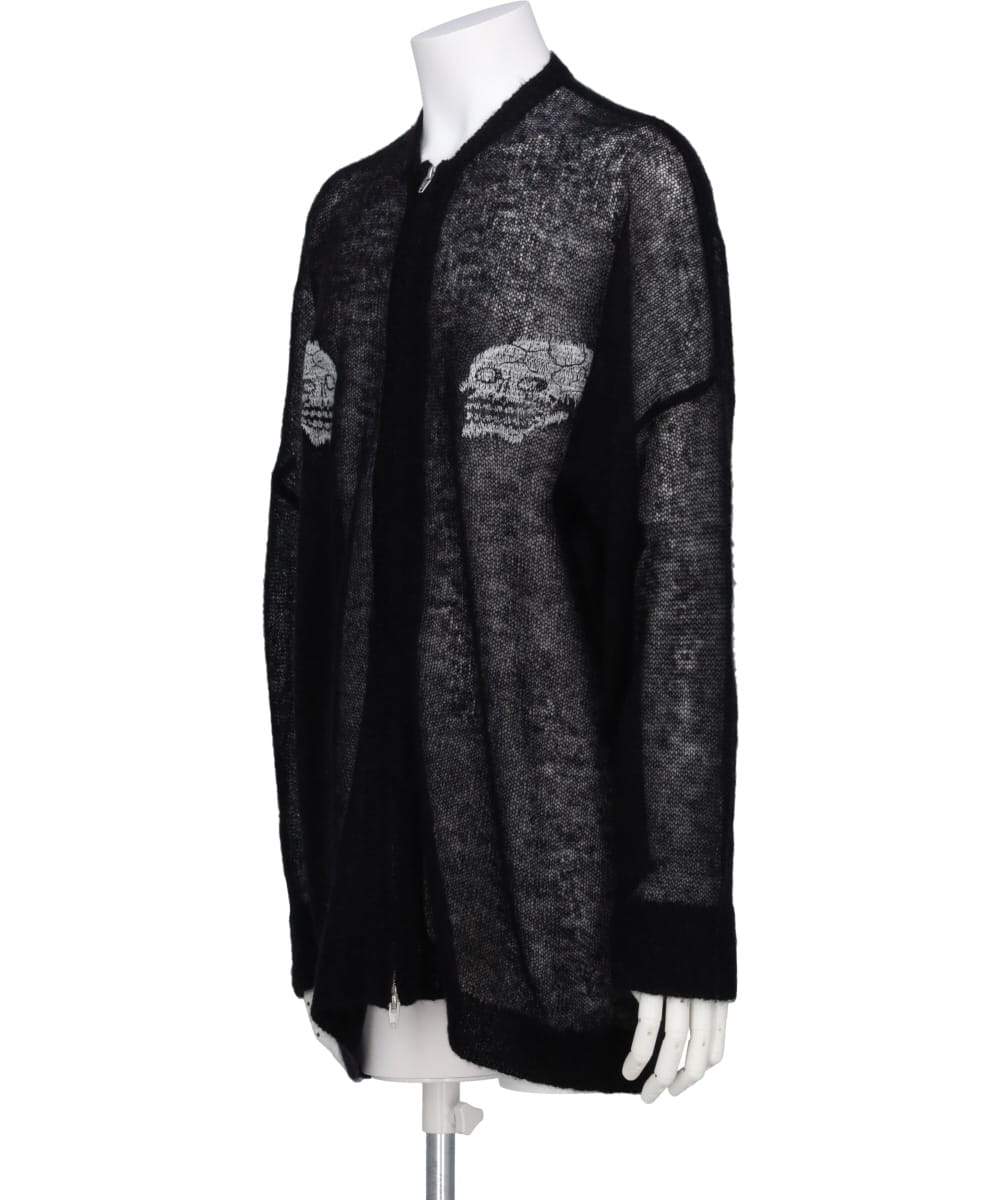 "SKUL" MOHAIR ZIP UP CARDIGAN