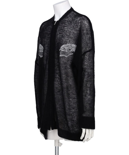 "SKUL" MOHAIR ZIP UP CARDIGAN