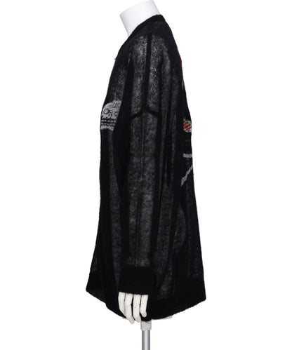 "SKUL" MOHAIR ZIP UP CARDIGAN