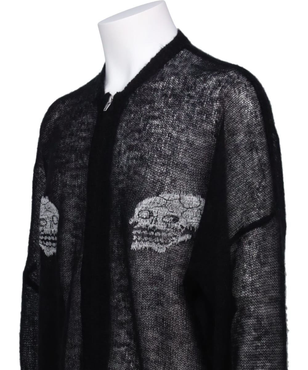 "SKUL" MOHAIR ZIP UP CARDIGAN