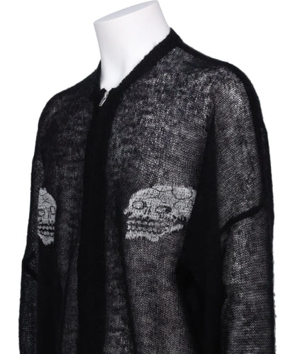 "SKUL" MOHAIR ZIP UP CARDIGAN