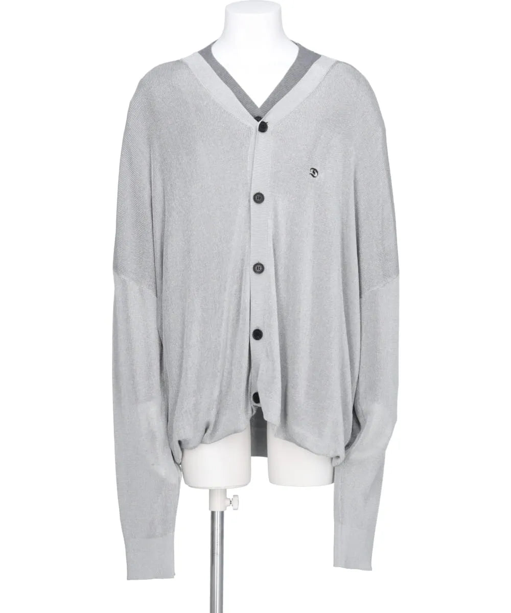DOCKING LAME COTTON CARDIGAN KNIT