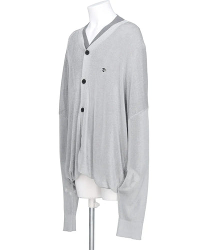 DOCKING LAME COTTON CARDIGAN KNIT