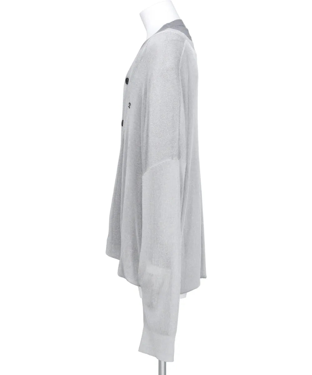 DOCKING LAME COTTON CARDIGAN KNIT