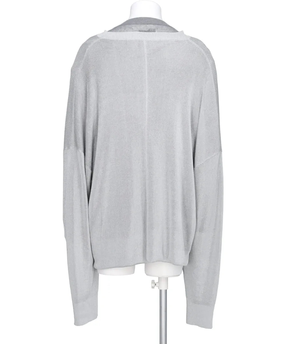 DOCKING LAME COTTON CARDIGAN KNIT